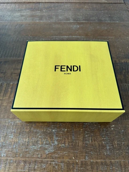 Authentic Fendi Storage & Organization: Yellow/Black Gift Box (Medium Square)