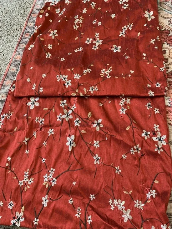 4 Red Floral Accent Pillow Covers