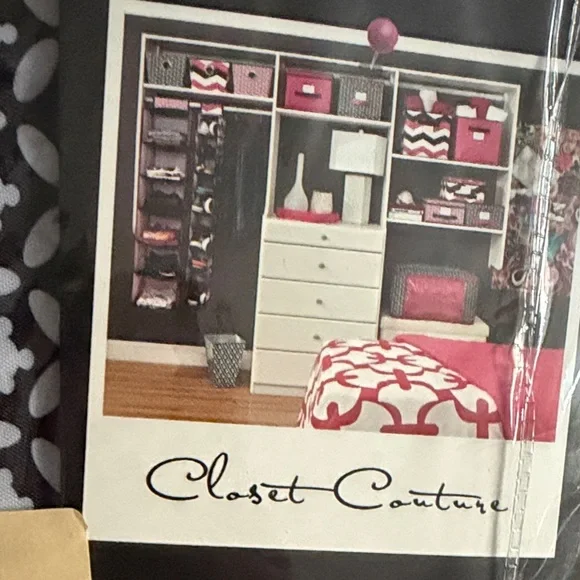 The Macbeth Collection 10-Shelf Hanging Closet Organizer - Black & Pink
