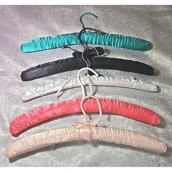 5 Satin Padded Clothing Hangers