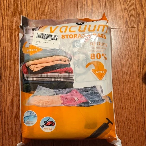 Vacuum Storage Bags - Orange & Clear Pack