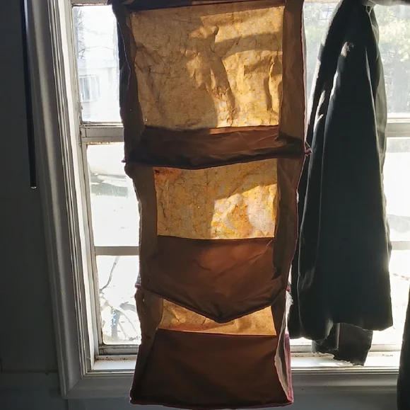 Hanging Fabric Closet Organizer in Brown - 4-Tier Storage