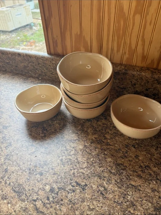Neutral Ceramic Nesting Bowls - Set of 6