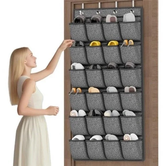 Over Door Shoe Organizer 24 Pocket Hanging Closet Rack Storage for Men Women Kid