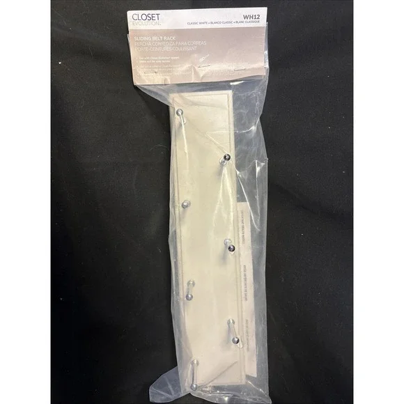 Closet Evolution 7-Hook Pull-Out Classic White Belt Organizer