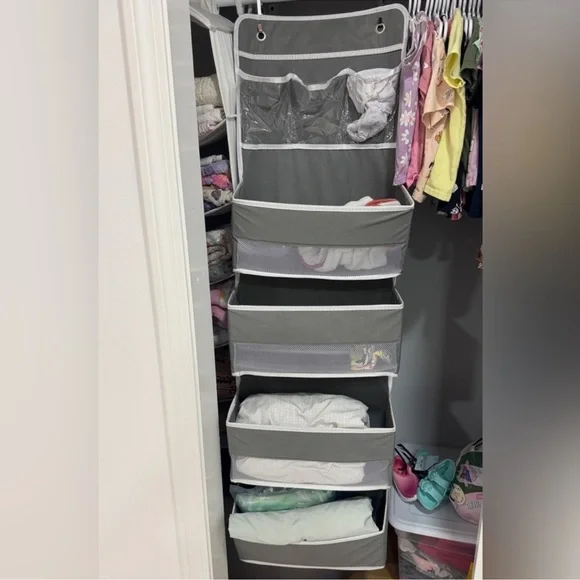 Gray Hanging Closet Organizer