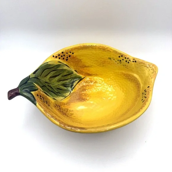 Vintage Pier 1 Lemon Shaped Figural Bowl Soup‎ Cereal  Orchard