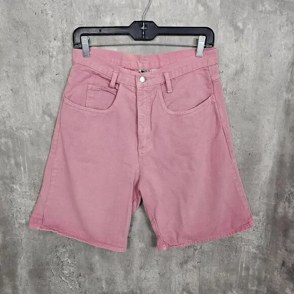 Vintage 90s Contempo Casuals Womens M Pink Denim‎ Jorts Jean Long Shorts