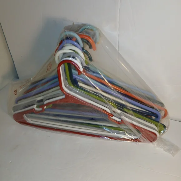 Thick Plastic Adult Hangers Assorted Colors Lot of 24