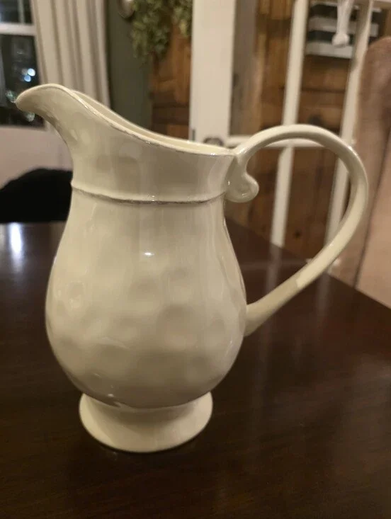 Pier 1 Martillo Creme Brulee Ceramic Pitcher with Subtle Textured Finish
