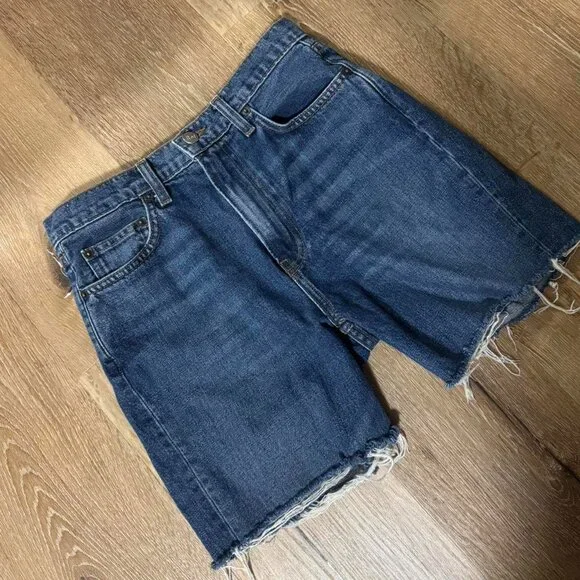 Reformation High Waisted Dark Blue‎ Denim Shorts  Size 26
