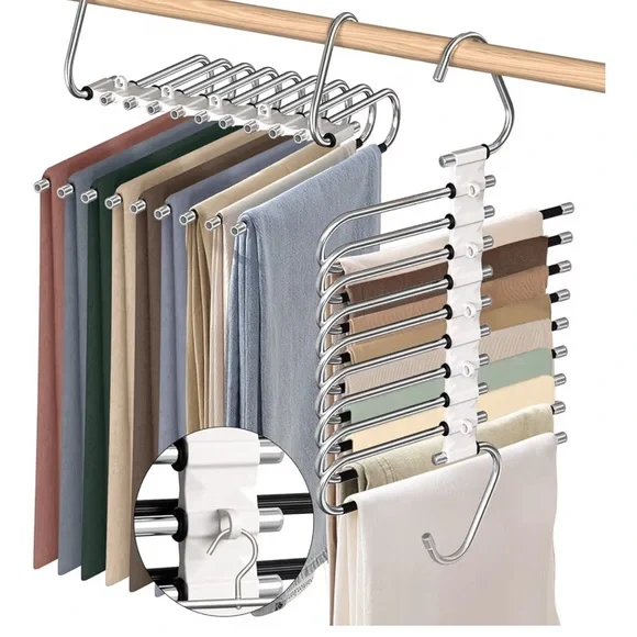 White Space-Saving Pants Hanger