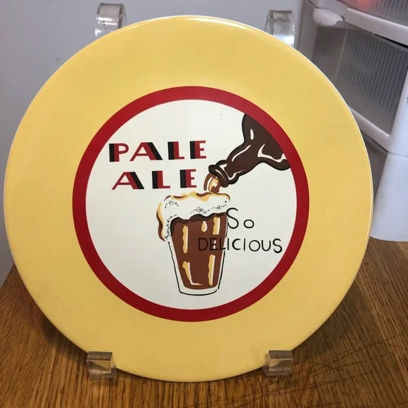 Pottery Barn Beer Appetizer Plates Set of 4‎