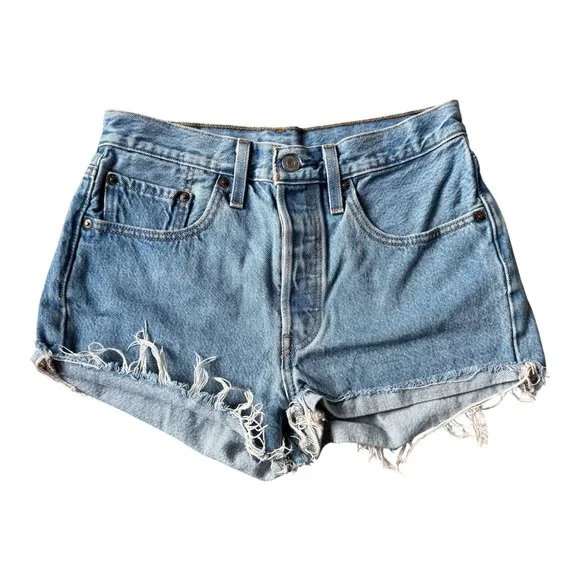 Levi's Premium‎ Wedgie Fit Cutoff Denim Shorts W26 Y2K Festival Raw Hem