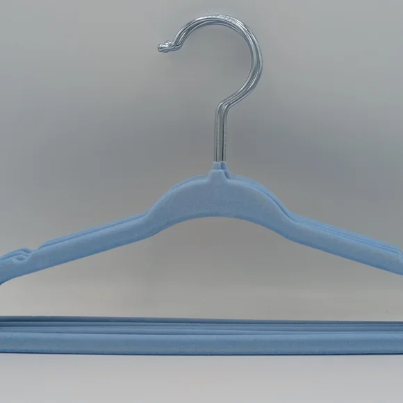 Light Blue Velvet Baby 5 Pk Clothes Hanger