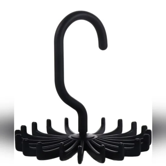 2 Rotaing Hanger Holds 20 Necklace Scarf Tie Storage Rack Organizer Black