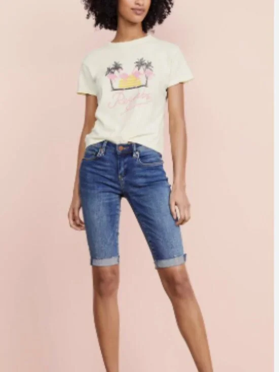 Blank NYC Bermuda Veranda  Shorts with Frayed Hem size 25