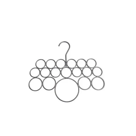 18 Hole Scarf or Tie Hanger Organizer Silver Color