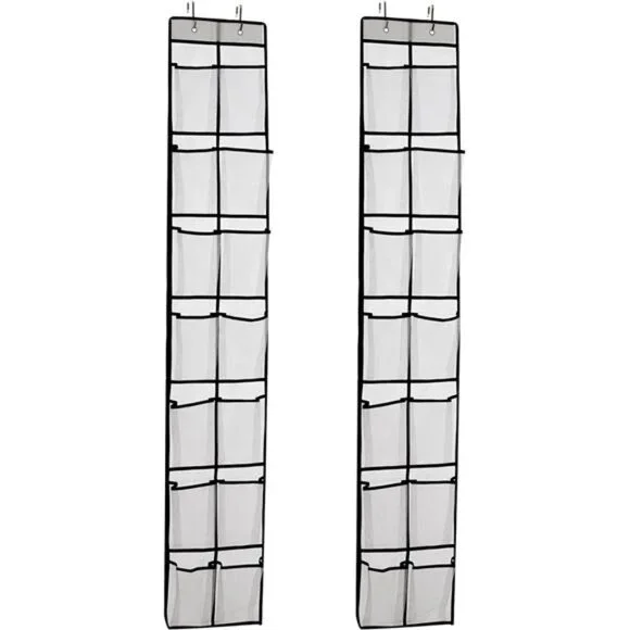 Over Door Shoe Organizer 14 Pocket Hanging Closet Storage Rack 2 Pack White
