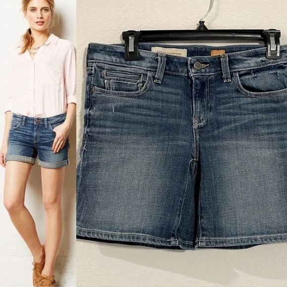 Pilcro Anthropologie Women Jean Shorts Size 26 Denim Distressed Causal Bohemian