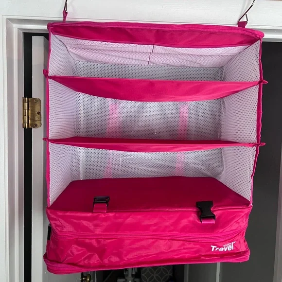 Vibrant Pink Hanging Closet Organizer