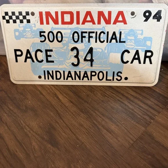 1994 INDIANAPOLIS INDY 500 OFFICIAL PACE CAR INDIANA LICENSE PLATE IMS SPEEDWAY