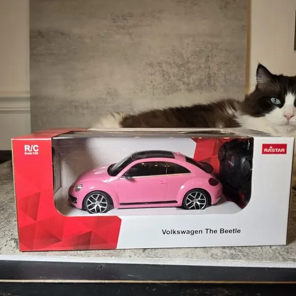 RASTAR Volkswagen Beetle RC Car Pink 1:24 Scale Remote Control Toy Car, R/C New