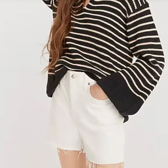 J. Crew White High-rise denim cut off shorts size 31 NWT