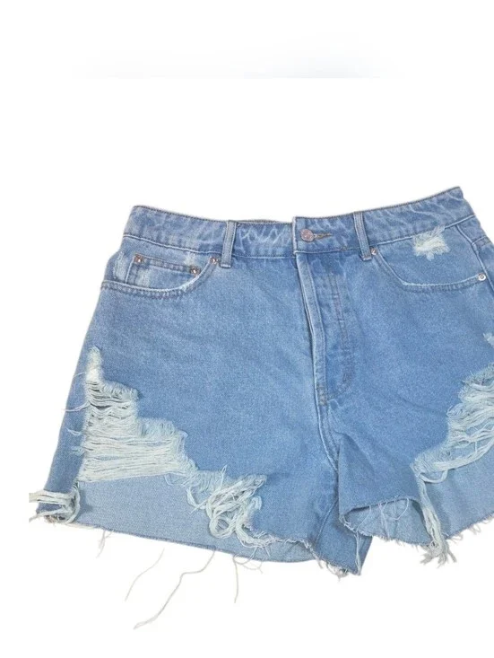 Edikted Shorts Distressed Denim Blue Jean Womens Size Large
