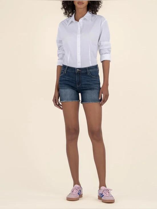 KUT from the Kloth Women's Gidget Mid Rise Short In Stimulating Wash Size 10