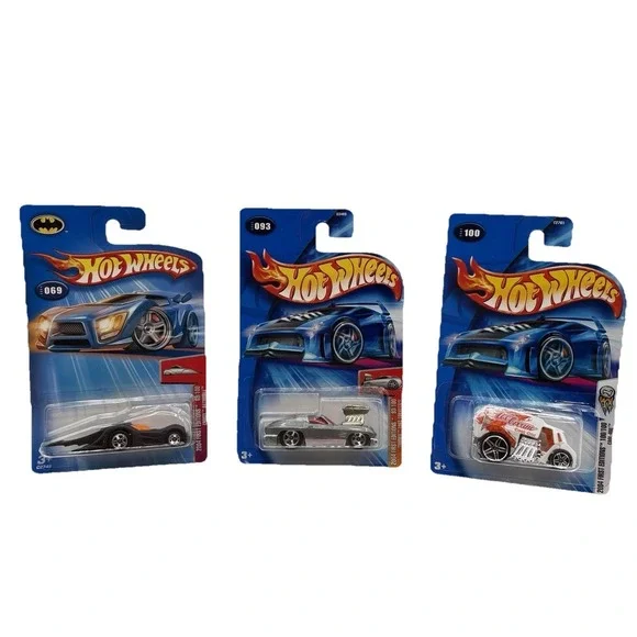 2004 First Editions Cool-One, Crooze Batmobile, Tooned 1963 Corvette Hot Wheels