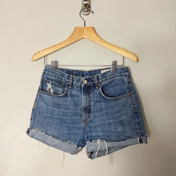 Rag & Bone Denim Cut Off Shorts Jeans Cotton Raw Hem Size 28 707