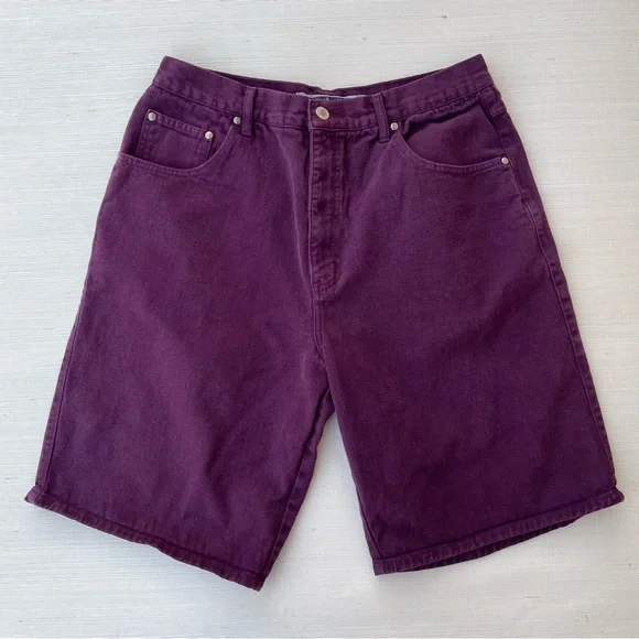 🌱5/$25🌱 Anchor Blue | Vintage 90s Burgundy High Waist Long Denim Mom Shorts