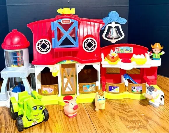 FP Little People Caring For Animals Farm Barn Farmer Animals Smart Stages set 1