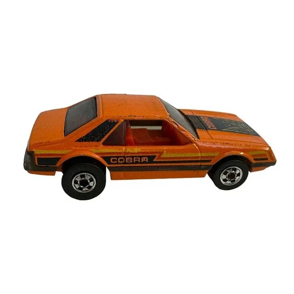 Vintage 1979 Hot Wheels‎ Orange/Black Turbo Mustang Cobra Made in Hong Kong