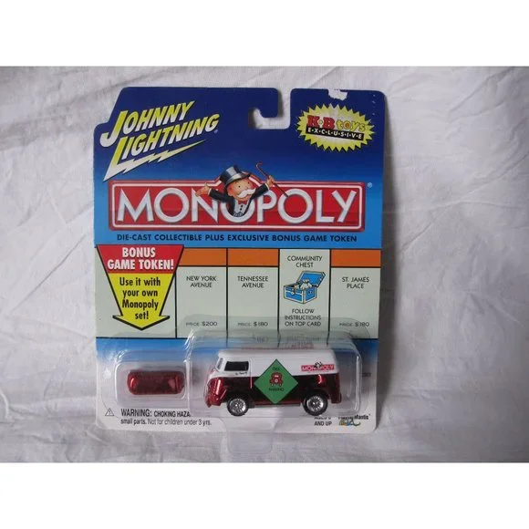 NEW Johnny Lightning Monopoly Free Parking '60 VW Van/Bus + Game Token‎ Diecast
