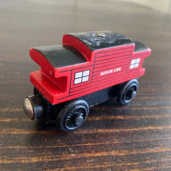 Thomas Friends Wooden Railway Sodor Line‎ Caboose Red Black Train Car 2003