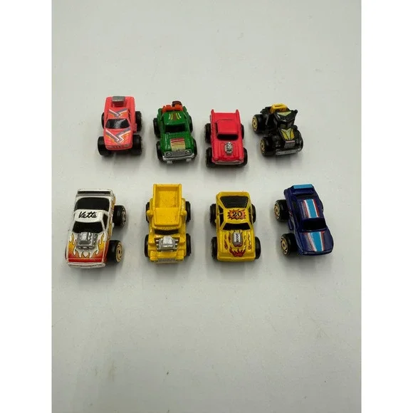 Vintage‎ 1987 Road Champs Micro Monster Trucks Lot of 8 Diecast Mini Cars Vette