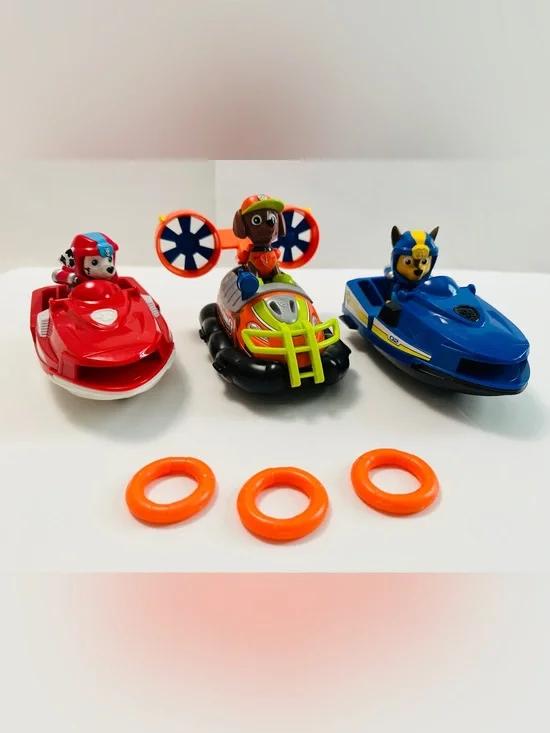 PAW Patrol bundle of 3 water vehicle toys. Chase, Marshal, and Zuma