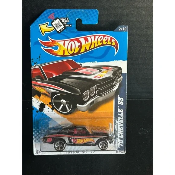 2012 Hot Wheels #172 HW Racing '70 CHEVELLE SS - Black