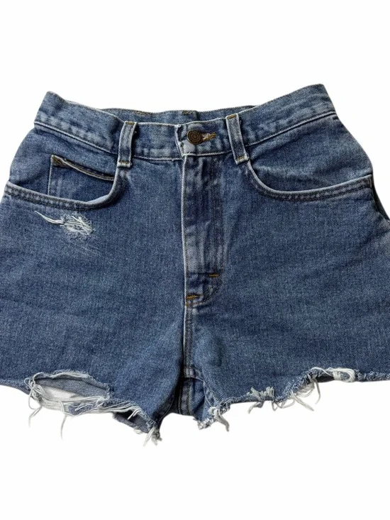 Vintage Lee USA Made Denim Cutoff Shorts Womens Size 3 High Rise Distressed 90’s