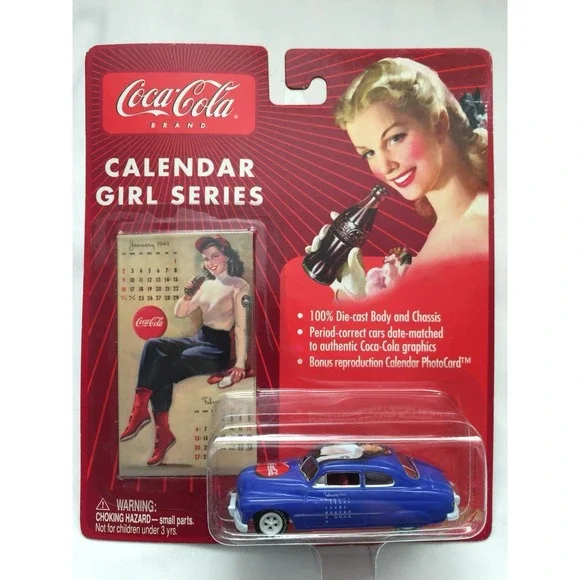 Coca-Cola Johnny White Lightning 49 1949 Mercury Blue Calendar Girl DieCast 1/64