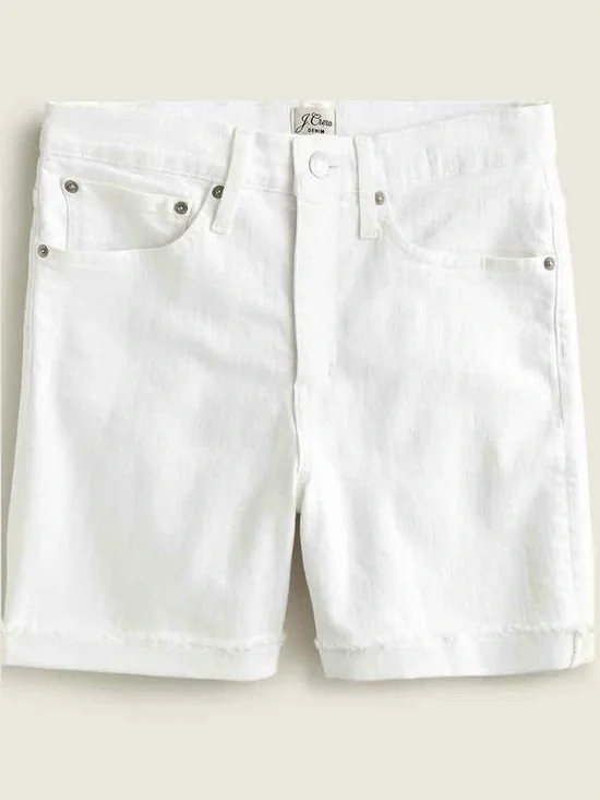 J. Crew ‘Long Denim High-Rise Short’ in White Size 27