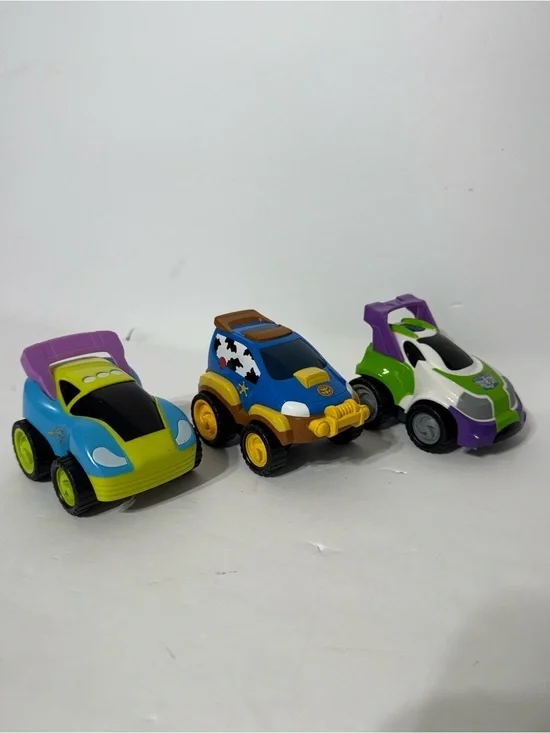 Disney Parks Toy Story Stunt Vehicles Full Set Woody, Buzz, Alien Pull Back Cars