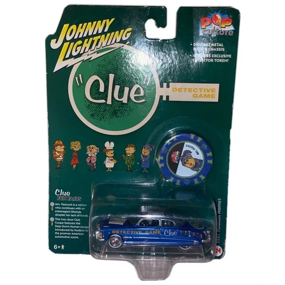 Johnny Lightning Vintage Clue 1951 Hudson Hornet w/Poker Chip, JLPC008