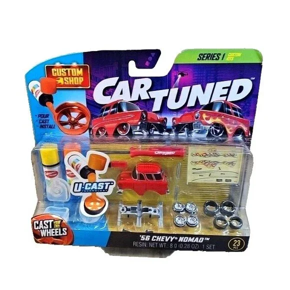 Red '56 Chevy Nomad CARTUNED Custom Shop Two Cars in One 1:64 Diecast Series 1