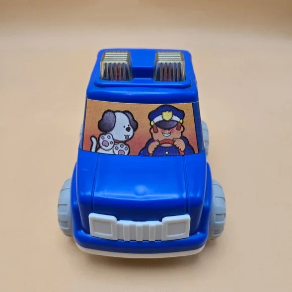 Vintage 1992 Shelcore Blue Police Car Toy Officer and Dog 1005/1006 USA‎ Made