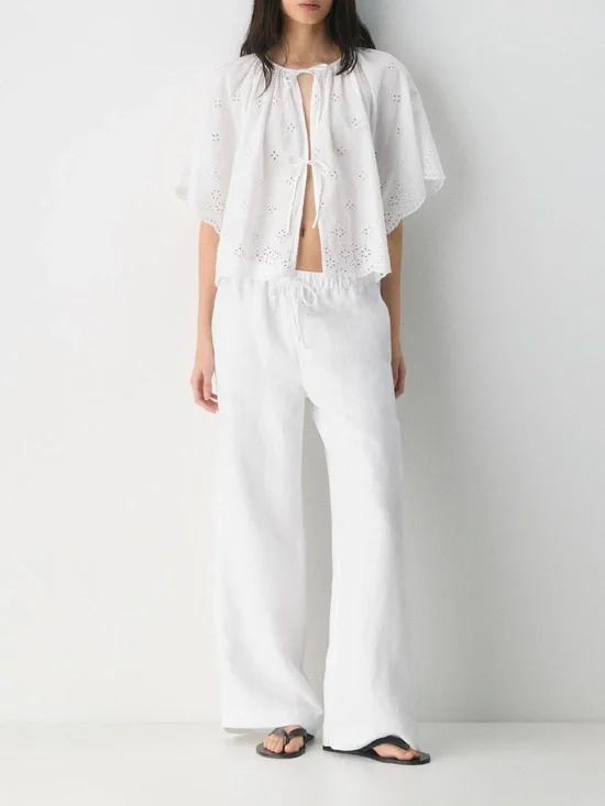 Aritzia The Lodge Pant White Cruise Linen XL