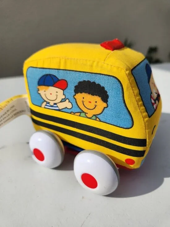 Melissa & Doug K's Kids Pull Back School Bus Soft Baby Toy Toddler  Plush soft-b