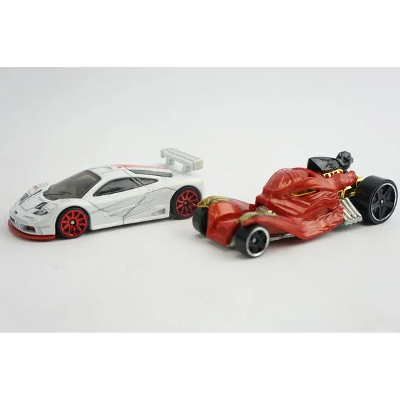 Hot Wheels‎ Diecast Cars Unisex 1:64 White Red McLaren F1 GTR Tomb Up Excellent
